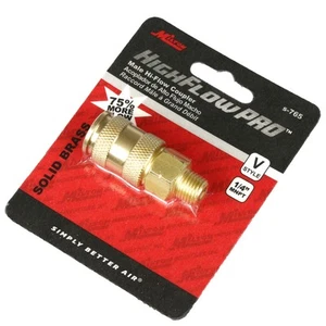 Milton V Style Coupler 1/4" Male NPT Brass Body High Flow Pro European S-765 - Picture 1 of 3