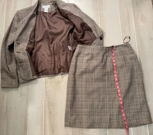 Worthington Chaqueta Tweed Marrón Tostado + Falda Conjunto 2 piezas Talla 10 P Mujer - Imagen 1 de 10