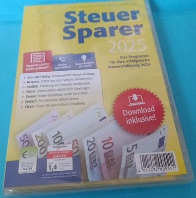 Lidl Steuersparer 2025 Neu unbenutzt nur Lizenz für Steuererklärung 2024 - Bild 1 von 2