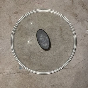 "Tapa de vidrio de 8,5"" para sartén o sartenes cubierta de repuesto templada mango negro" - Imagen 1 de 3