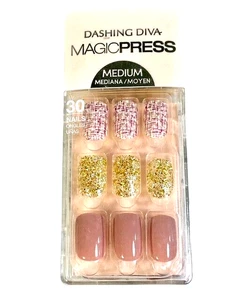 Dashing Diva Magic Press Nail Kit PO119 TWEED TUESDAY 30 Nails Medium Length NEW - Picture 1 of 6