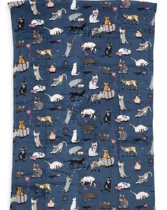 Vera Bradley Throw Blanket Micro-Fleece CATS MEOW 50” X 80” NEW - Picture 1 of 4