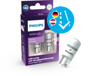 2x Philips Ultinon Pro6000 W 5W LED mit Straßenzulassung * 6000K - Bild 1 von 4