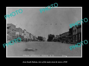 FOTO HISTÓRICA ANTIGUA 6 X 4 DE AVON SOUTH DAKOTA THE MAIN ST & STORES c1930 - Imagen 1 de 1