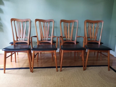 8 Mid-Century Modern Danish Teak Koefoeds "Ingrid" Chairs Cover