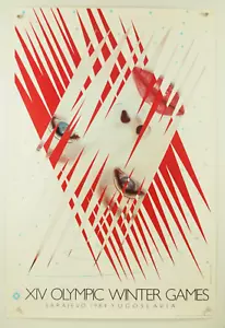 JAMES ROSENQUIST 1984 Sarajevo Olympics ~ vtg original offset lithograph 24x36" - Picture 1 of 12