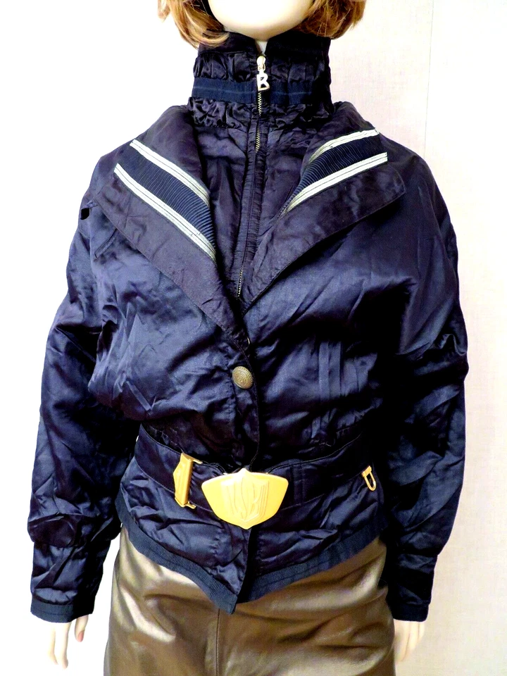 Chaqueta de esquí Bogner by Goan Thylmann para mujer talla 10 M negra con cinturón de colección nueva sin etiquetas Foto 1 de 4