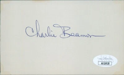 Charlie Beamon Baltimore Orioles Signed 3x5 Index Card JSA Authenticated - Image 1 of 2