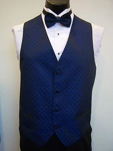 Ocean Blue (Royal Blue) Formal Vest and Tie set - Four Button Full Back Vest - Picture 1 of 1