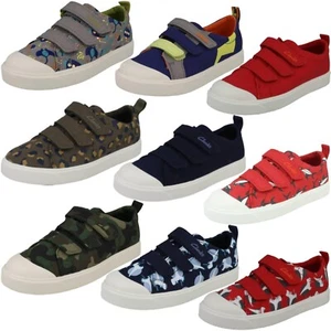 Jungen Clarks Maschinenwaschbare Klettverschluss Canvas Schuhe City Vibe - Bild 1 von 28