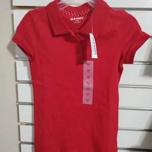 Girl Uniform Shirt Polo Style XS Size 5 Red - Picture 1 of 4