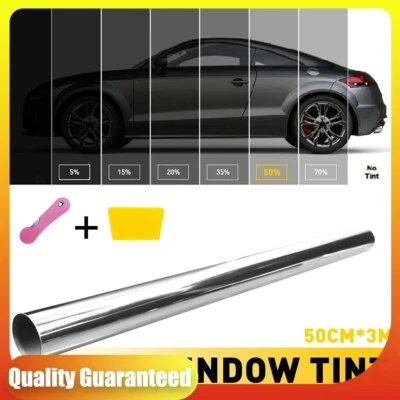 Película tinte ventana coche 20"x10FT 50% VLT con resistente a arañazos negra para oficina en casa Foto 1 de 4