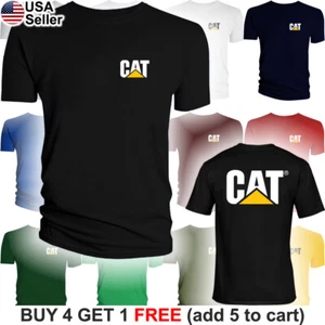 Caterpillar T-Shirt CAT Logo Tractor Equipment Men Bulldozer Construction FRR - Picture 1 of 21