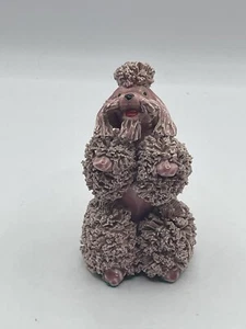 vintage pink spaghetti poodle Figurine 4” Tall - Picture 1 of 7