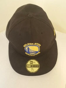 GOLDEN STATE WARRIORS NBA NEW ERA 59FIFTY 7 1/8 FITTED Black Hat - Picture 1 of 7