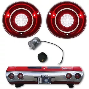 72 Chevy Chevelle SS & Malibu LED LH & RH Back Up Light Lamp Lens & Flasher Pair - Picture 1 of 11