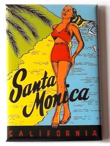 Santa Monica California Kühlschrankmagnet Reise Souvenir - Bild 1 von 3