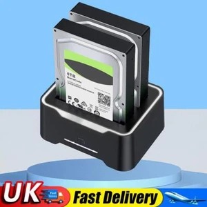 Dual-Bay HDD Dockingstation USB3.0 für 2,5/3,5 Zoll SATA HDD/SSD (EU-Stecker) UK - Bild 1 von 11