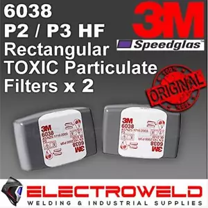 2x 3M 6038 P2 P3 HF OV AG Filter Cartridge Respirator Acid Gas Chemicals Welding - Picture 1 of 8