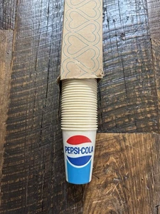 NEW VTG Sweetheart Brand Waxed PEPSI COLA Cold Drink Cups - R10 10oz - 93 Total - Picture 1 of 3