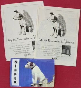 Radio fonógrafo gramófono RCA Victor Nipper Victrola años 40 revista anuncios foto - Imagen 1 de 5