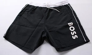 Hugo Boss Beach Men's Basic Stretchy Drawstring Swim Trunks WR4 Black Small NWT - Picture 1 of 5