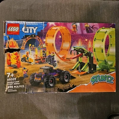 LEGO CITY Double Loop Stunt Arena 60339 Motorcycle Stuntz Retired Brand New - Image 1 of 4