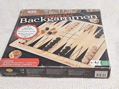 Ideal Game On! Backgammon Heirloom Quality Wood Gameboard NEW - Image 1 of 4
