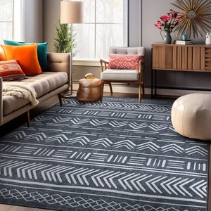 Rugshop Rugs Contemporary Geometric Bohemian Machine Washable Turkish Rugs 3x5 - Picture 1 of 11