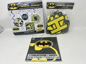 Batman Birthday Party Decorations Birthday Banner, Tablecloth, 12 Piece Set - Picture 1 of 5