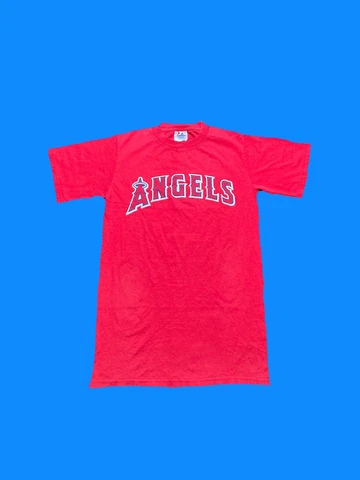 Majestic Anaheim Angels Vlad Guererro Vintage 2000s T Shirt Mens Size S Red Cover