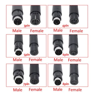 Männlich/Weiblich Mini S-Terminals Stecker Sockel DIN Signal Power Plug 3P-8P - Picture 1 of 19