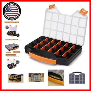 Compact 18-Compartment Hardware and Craft Storage Box for Home and Travel - Picture 1 of 10