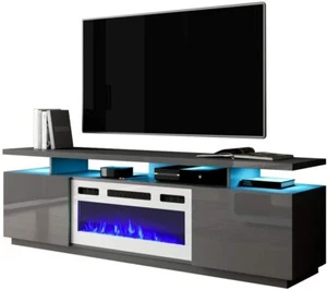 NEW Electric Fireplace TV Stand Console Entertainment Center Elegant Minimalist - Picture 1 of 24
