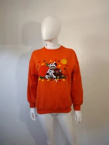 Vintage 90er Halloween orange Rundhals Sweatshirt Pullover von Basic Edition - Bild 1 von 7