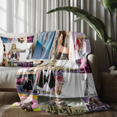 Throw Blanket and Pillowcase Set of 2，Miley Cyrus Thin Bed Couch - Image 1 of 4