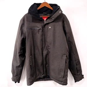Vigilante Ski Jacket Size S V-Tech Waterproof Hooded Dark Brown - Picture 1 of 9