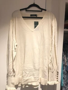 LADIES PLUS SIZE LAUREN RALPH LAUREN CREAM TOP BNWT SIZE 2XL - 20 - Picture 1 of 3