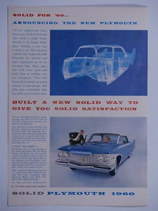1960 Plymouth Fury Vintage Blue Solid For 60 45 Record Player Original Print Ad - Picture 1 of 1