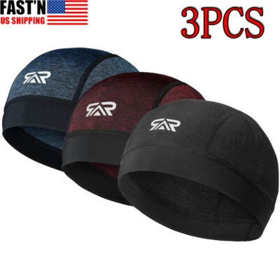 3PC Cooling Durag Headwear Skull Cap Doo Do Rag Bandana Headband Beanie Hat Wrap - Image 1 of 4