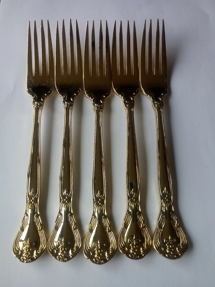 Juego de 5 tenedores de cena Godinger chapados en oro GRAND MASTER Foto 1 de 1