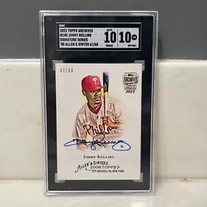 2023 Topps Archives #140 Jimmy Rollins Signature Series 61/68 Auto 10 SGC 10 - Picture 1 of 2