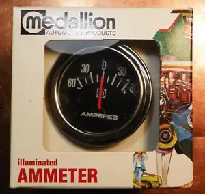 NOS 60 Amp Illuminated Ammeter 6V 12V Medallion 62-720 Hot Rod Rat Rod SCTA NHRA - Foto 1 di 1