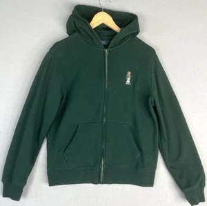 Polo Bear Ralph Lauren Kids Green Hoodie Zip Up Size Youth Large 14-16 - Picture 1 of 6