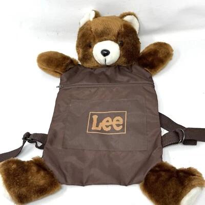 Mochila de felpa de oso de peluche Lee Jeans vintage bolsa con cremallera de nailon Foto 1 de 4