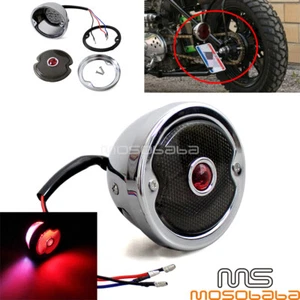 Luz trasera de freno LED retro cromada roja luz trasera picadora café corredor estilo personalizado - Imagen 1 de 9