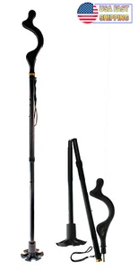 Posture Walking Stick Cane for Men Women Adjustable Self Standing & Collapsible - Picture 1 of 7