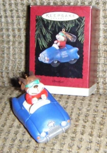 Brother Ornament 1994 sello perro fechado en coche azul súper fantástico sin usar, en caja - Imagen 1 de 1
