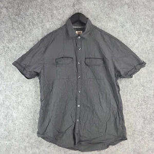 JAG Shirt Mens Large Black Check Button Up Short Sleeve Collared 11764 - Picture 1 of 11