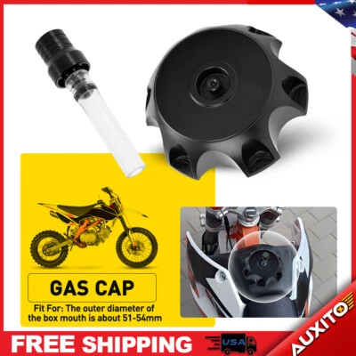 Universal Black Tank Gas Fuel Cap For Honda Motorcycle Suzuki Kawasaki Car Parts - Image 1 of 4